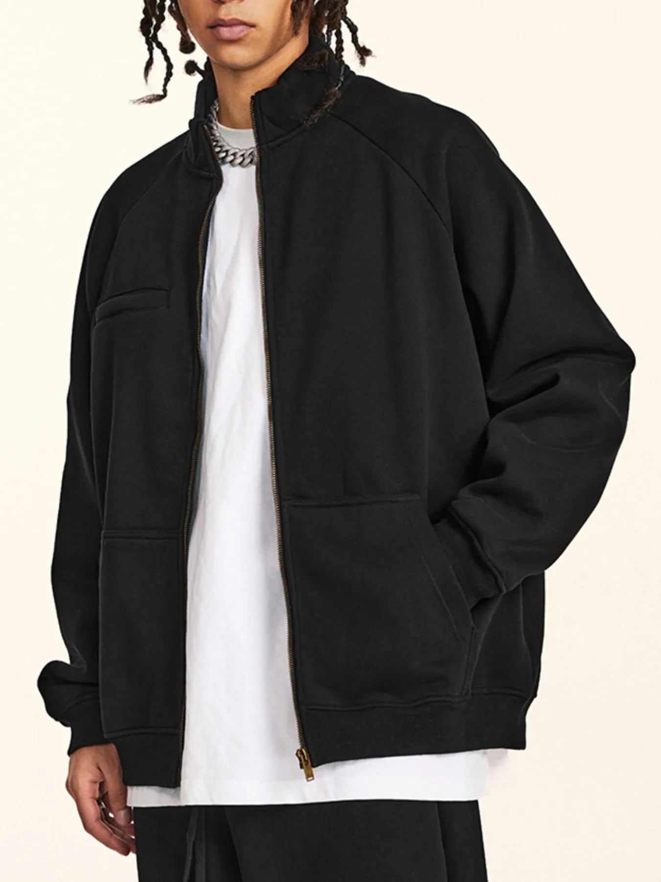Men's Zippered Sweatshirt Without Hood