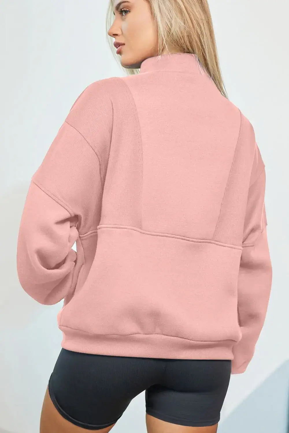 Half Zip Drop Shoulder Sweatshirt