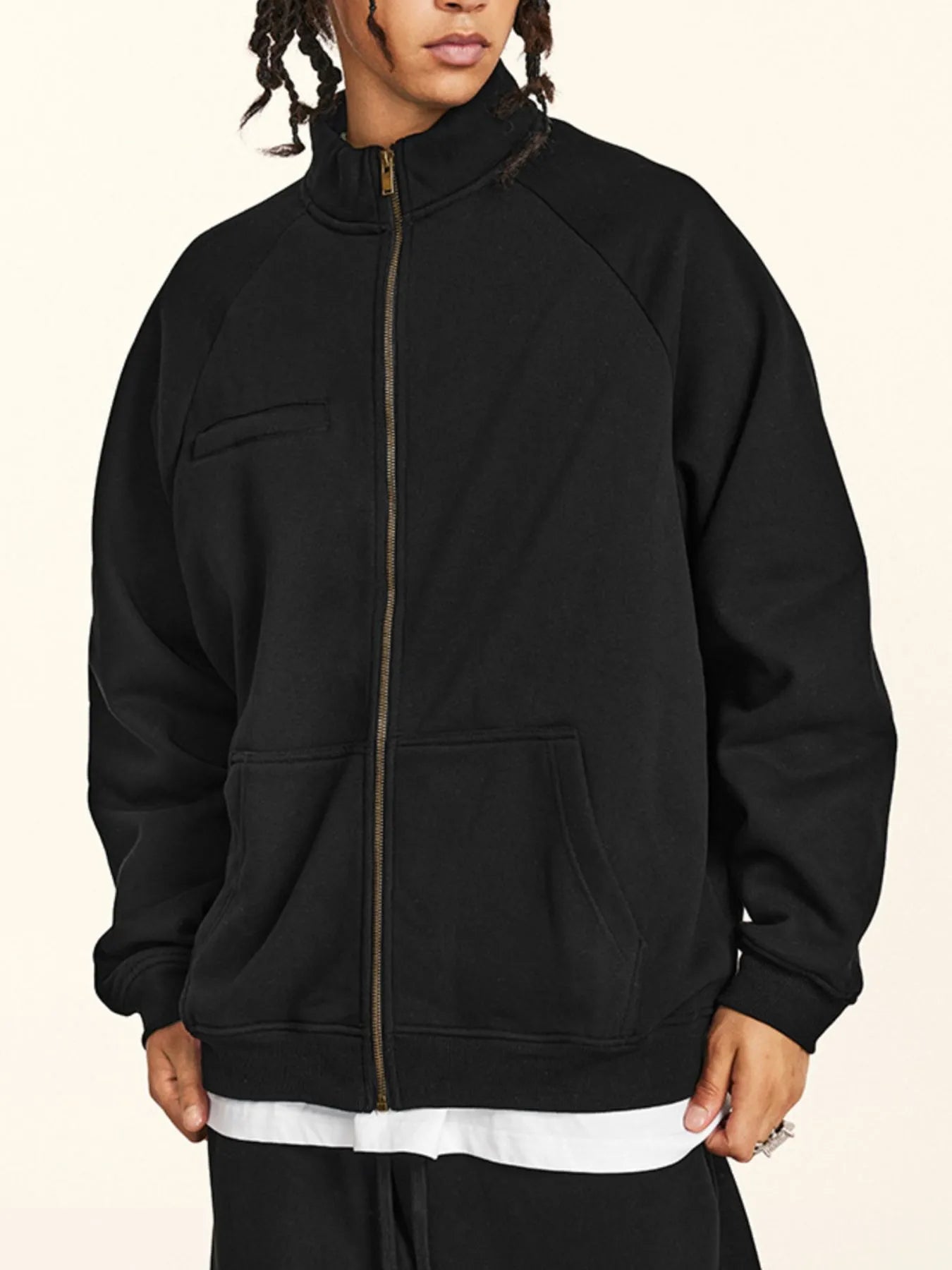 Men's Zippered Sweatshirt Without Hood