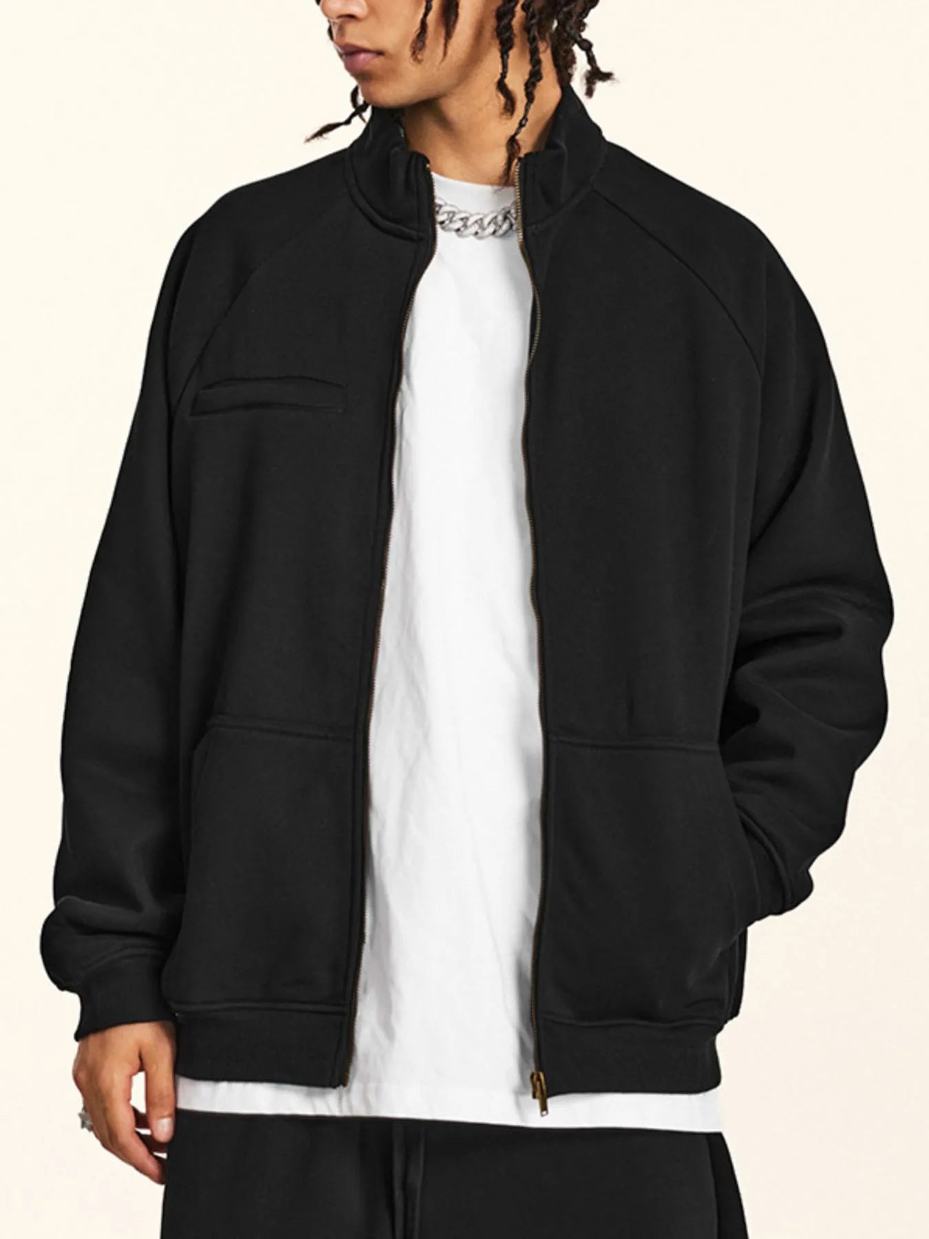Men's Zippered Sweatshirt Without Hood