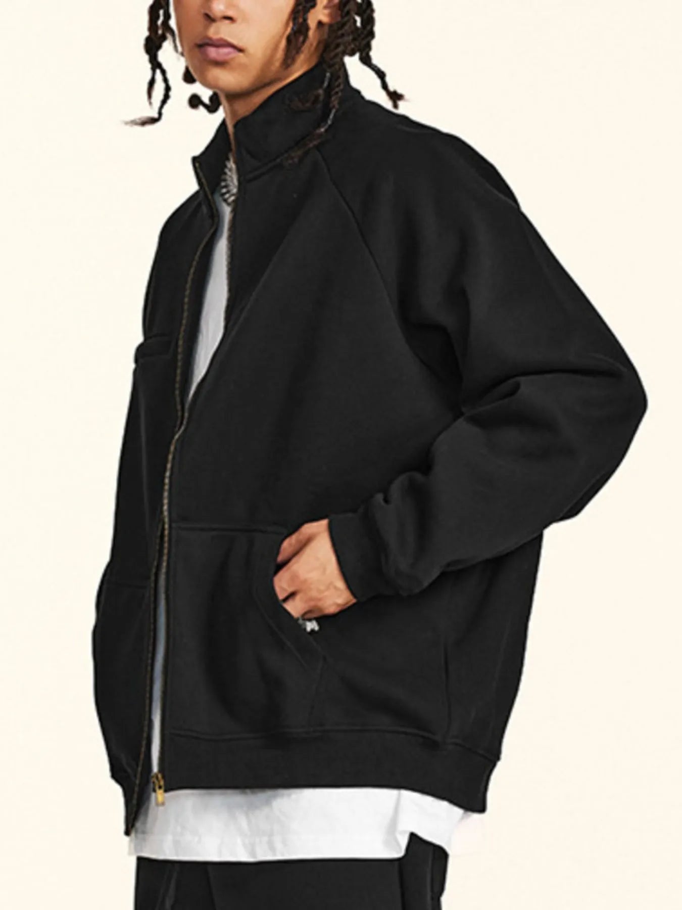 Men's Zippered Sweatshirt Without Hood