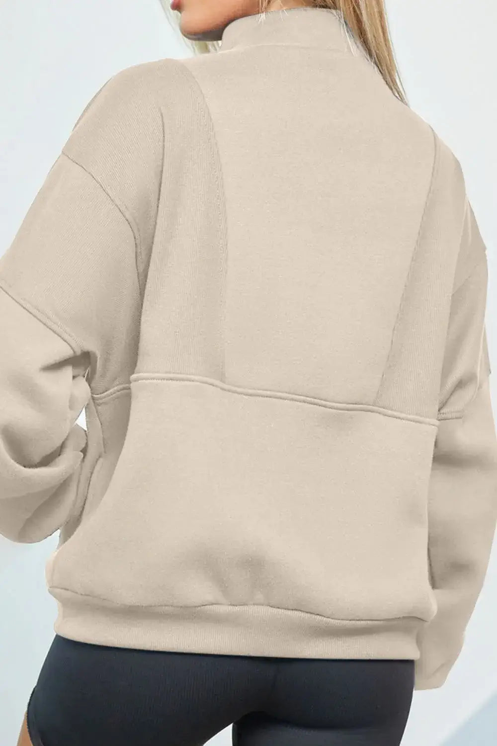 Half Zip Drop Shoulder Sweatshirt