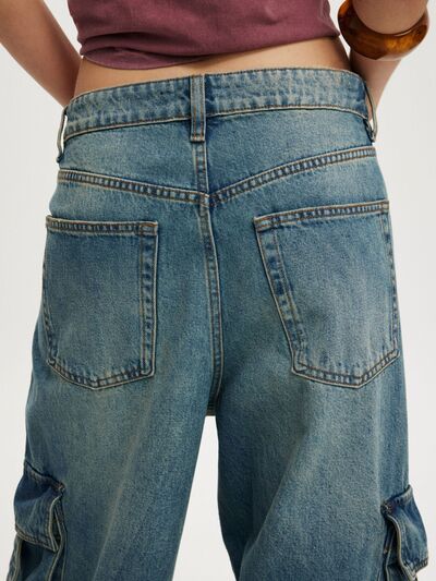 Wide Leg Cargo Jeans Women's