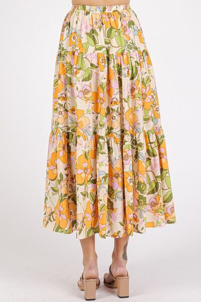 flower summer midi skirt