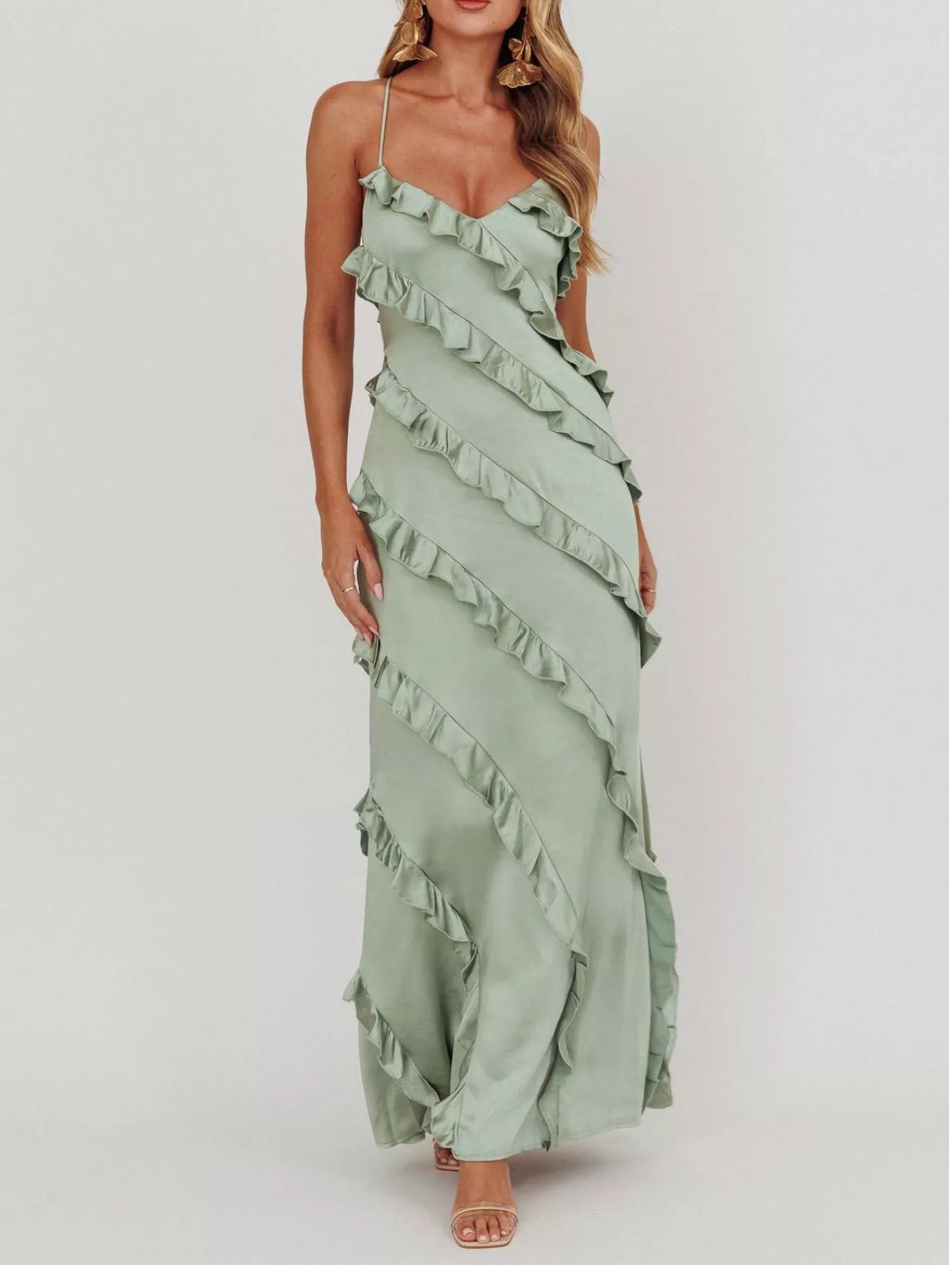 Layered Ruffle Maxi Dress