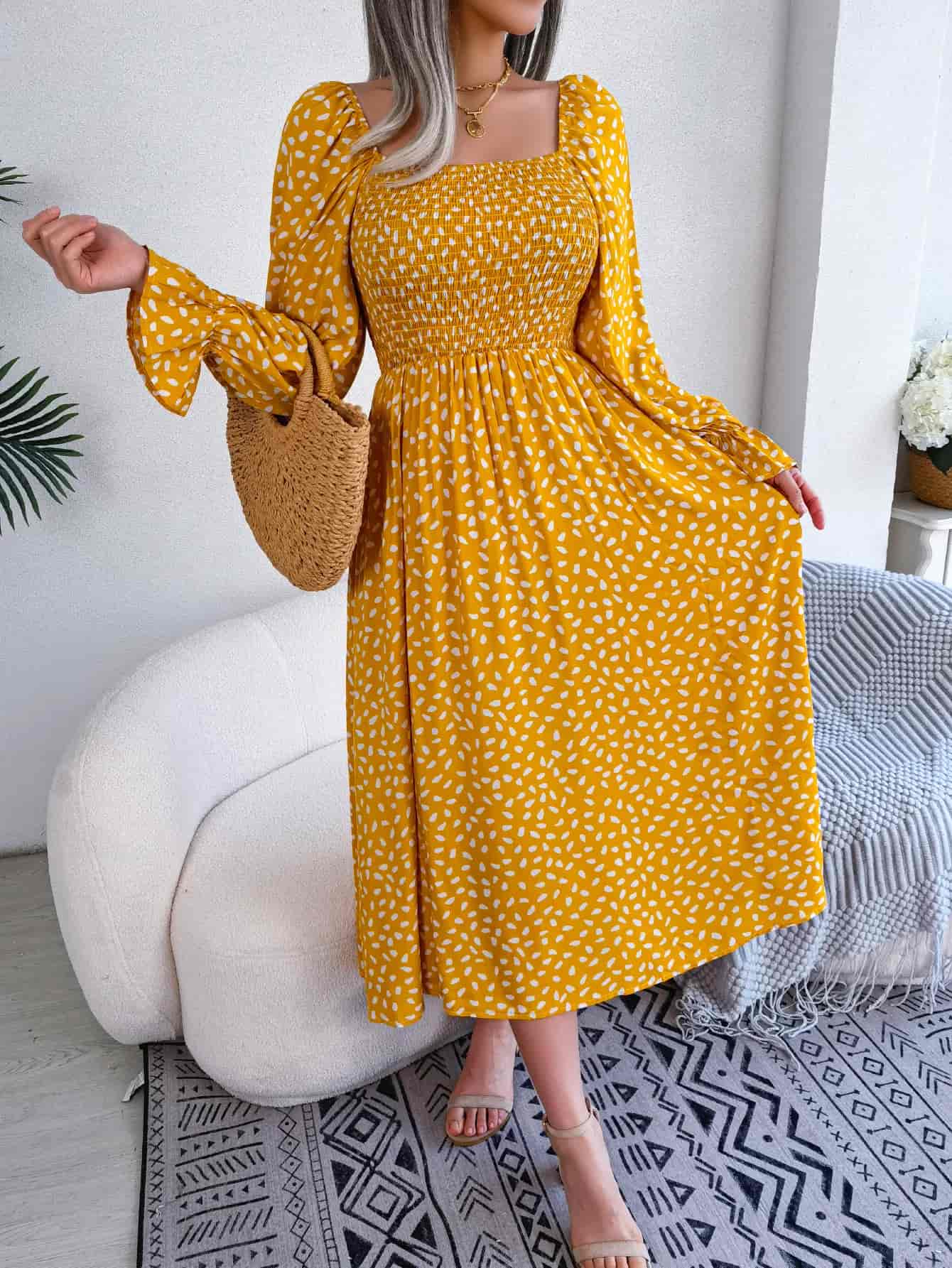 Long Sleeve Midi Dress Casual
