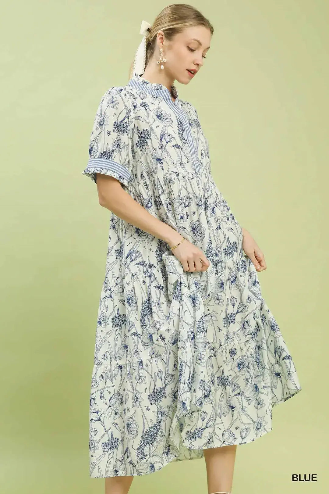 Floral Tiered Midi Dress