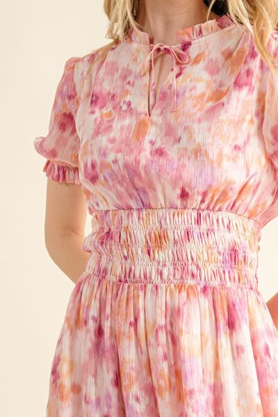 smocked waist midi dress