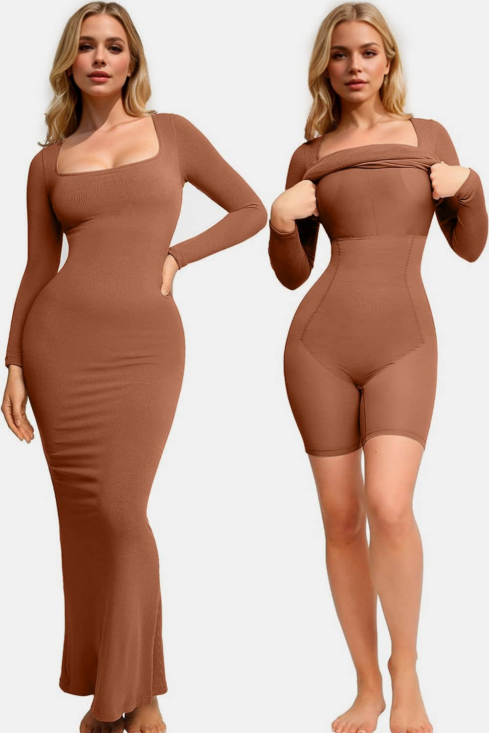 maxi dress with built in shapewear