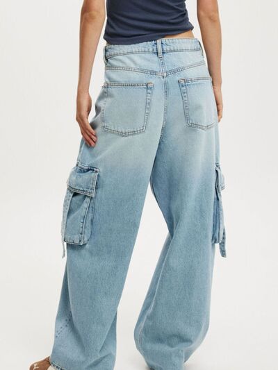 Wide Leg Cargo Jeans Women's