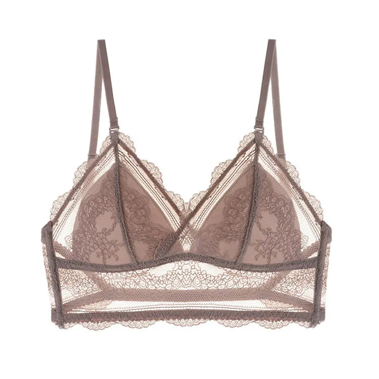 Bra With a Low Back Strap Beige