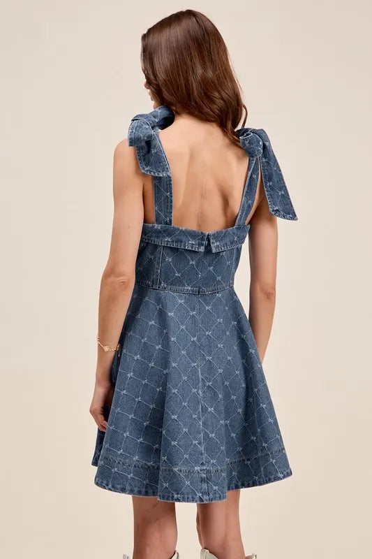 denim mini dress women