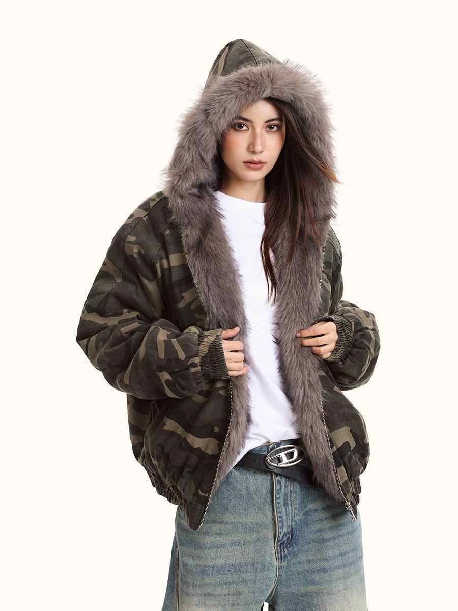 Womens Camo Jacket With Hood