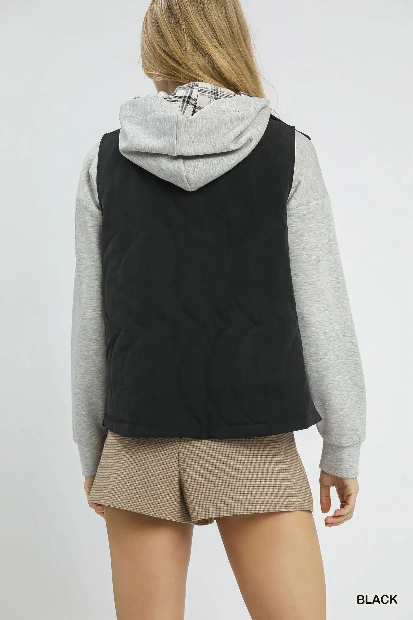 Black Quilted Vest Womens