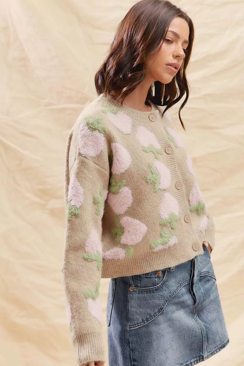 Women's Strawberry Cardigan Sweater