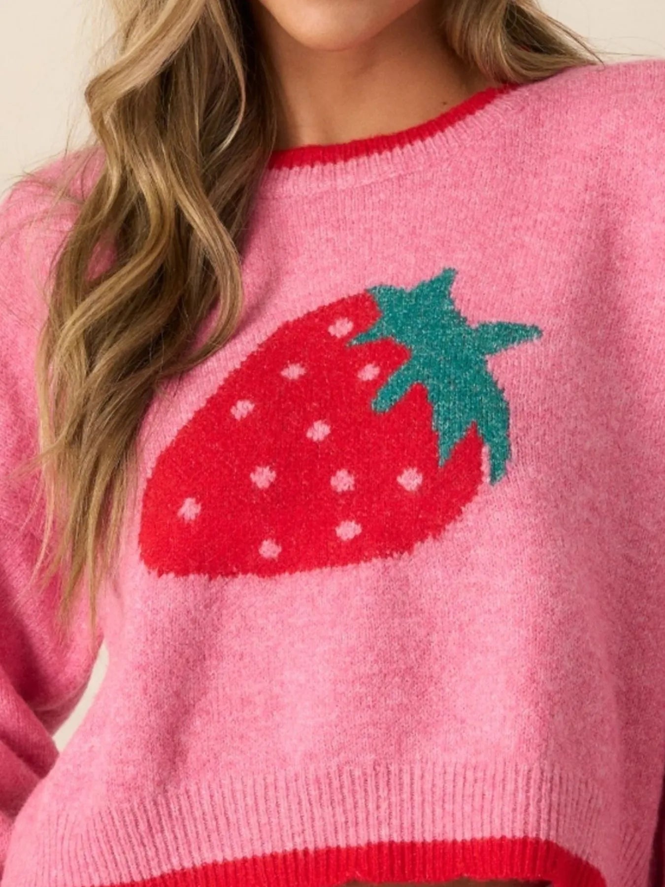 Women's Pink Strawberry Sweater 