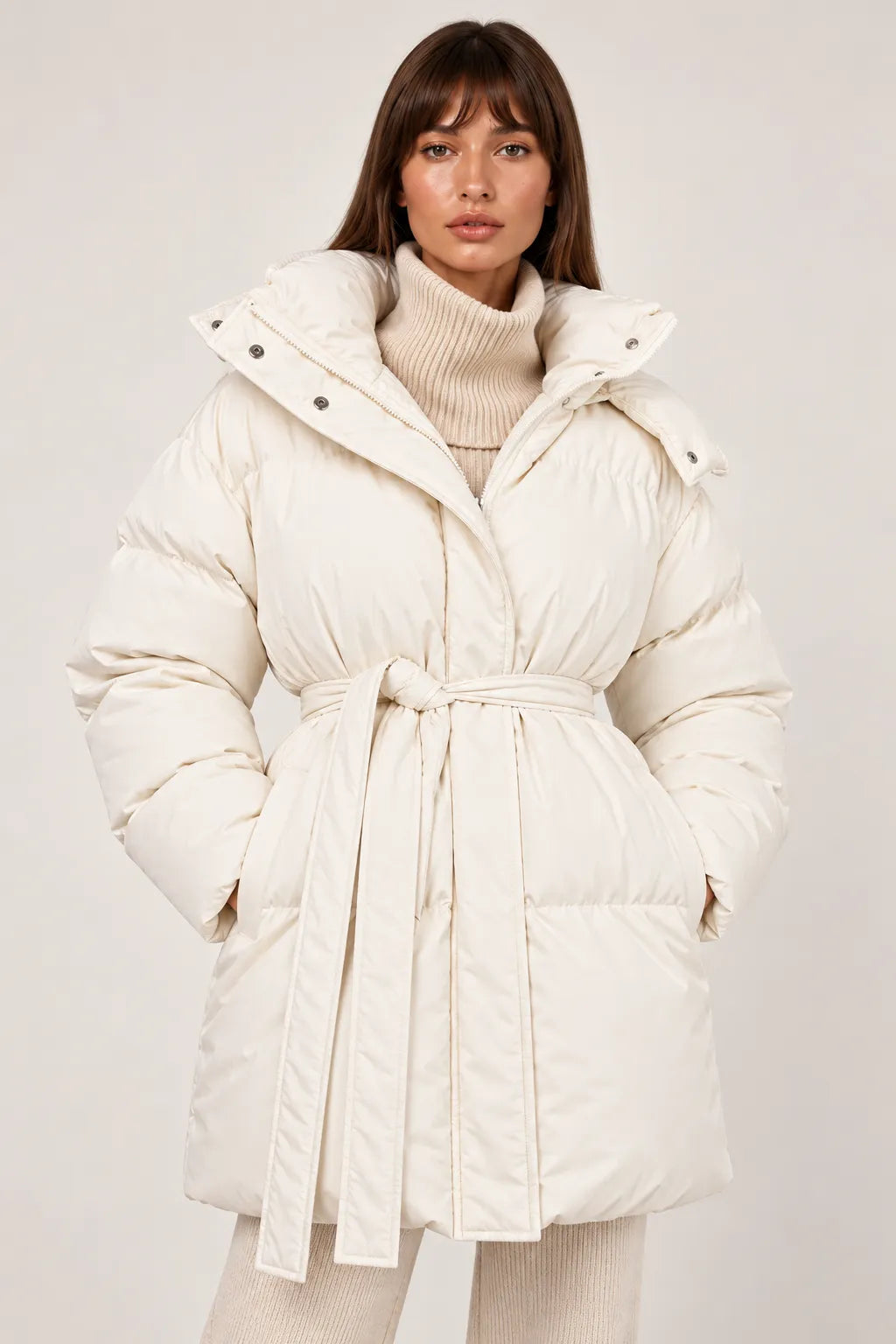 Women's Belted Puffer Jacket