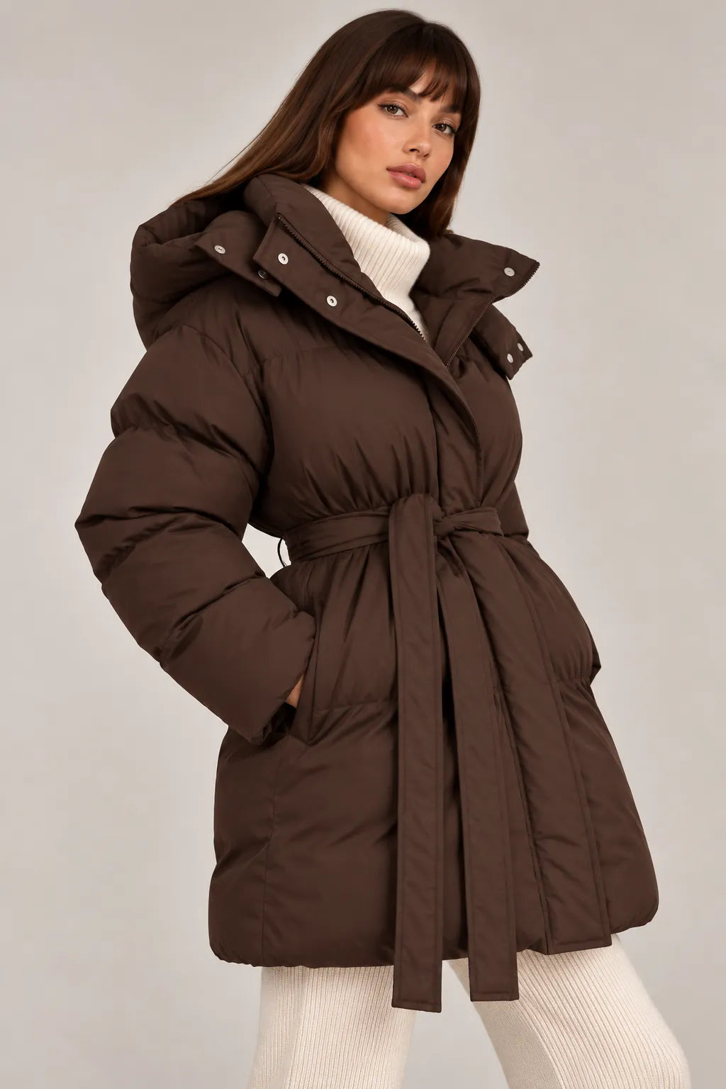 Women's Belted Puffer Jacket
