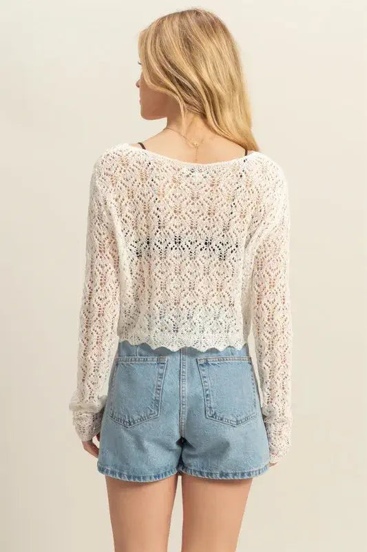 Crochet Cropped Knit Cover Up