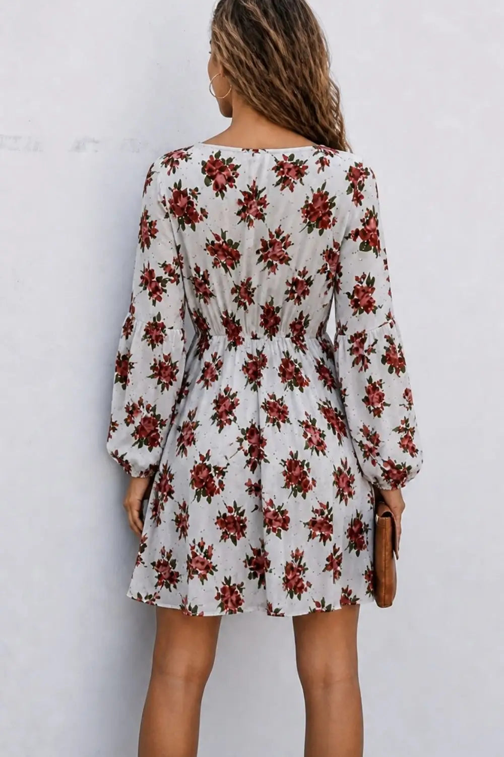 Floral Puff Sleeve Mini Dress