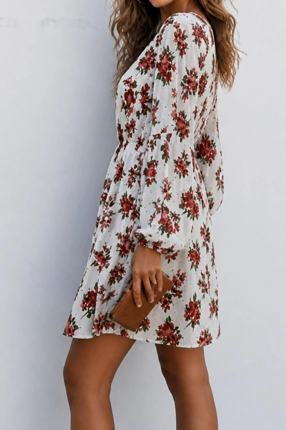 Floral Puff Sleeve Mini Dress