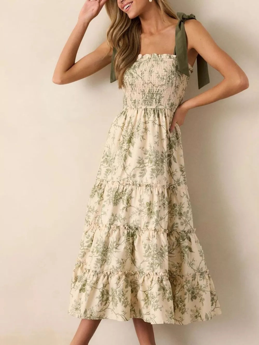 Floral Sleeveless Midi Dress
