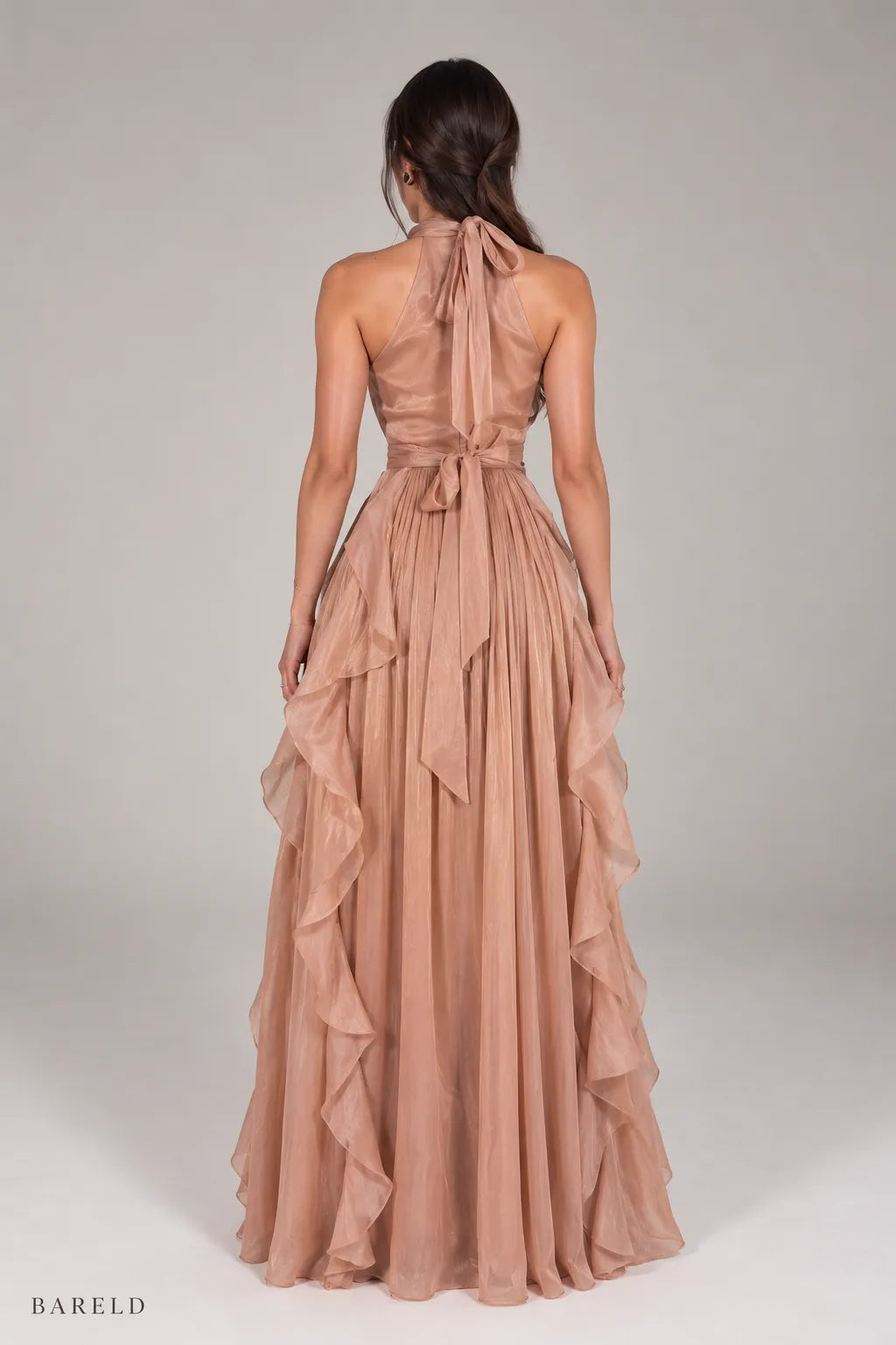 Halter Ruffle Maxi Dress