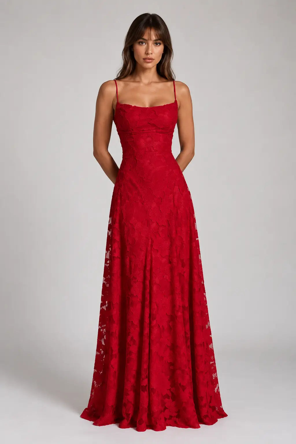 Open Back Lace Maxi Dress