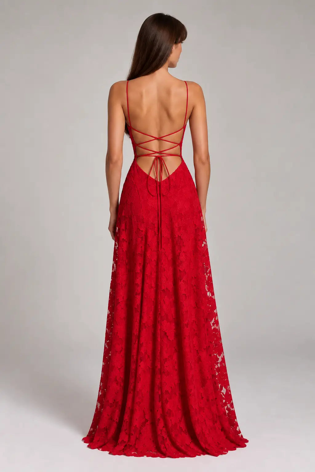 Open Back Lace Maxi Dress