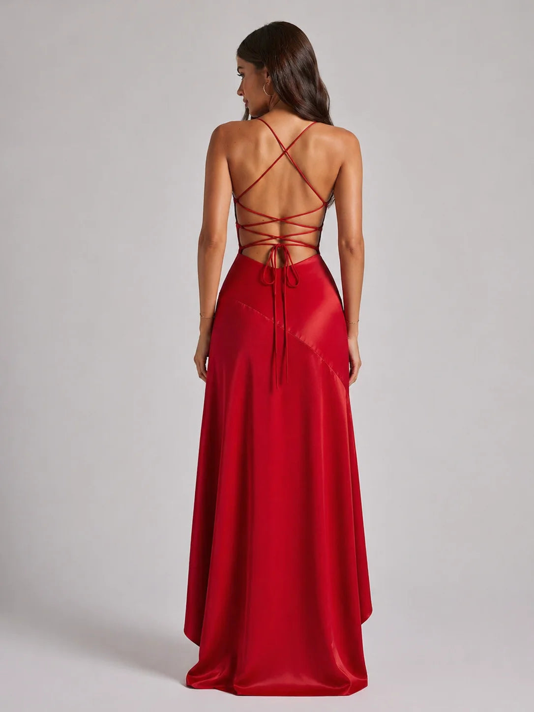 Backless Satin Evening Dress