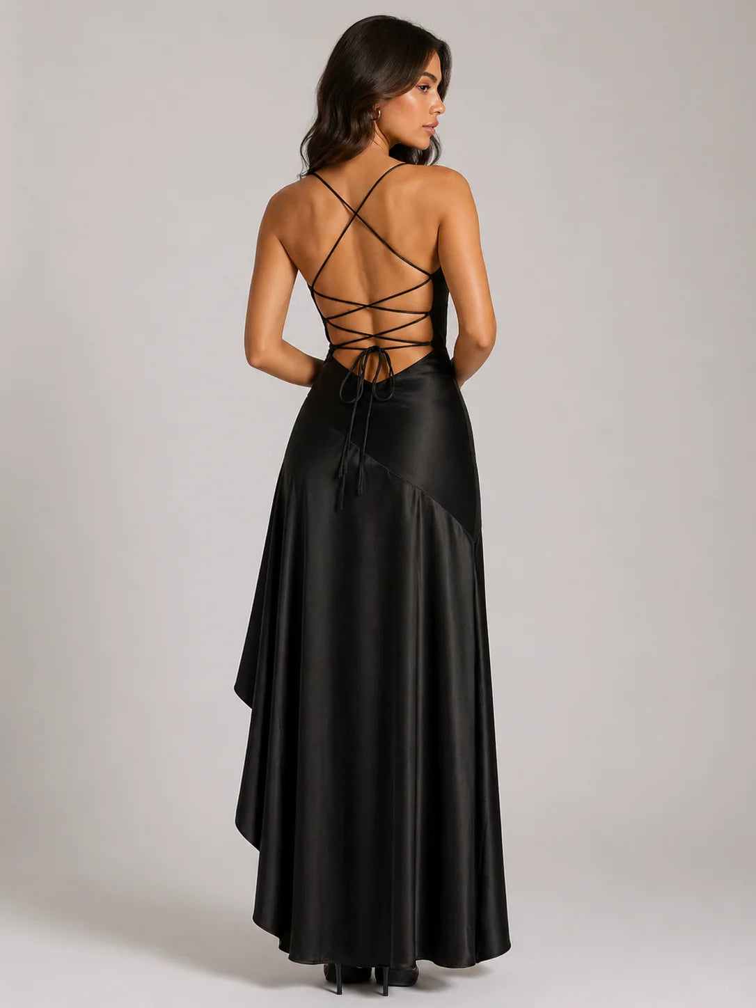 Backless Satin Evening Dress