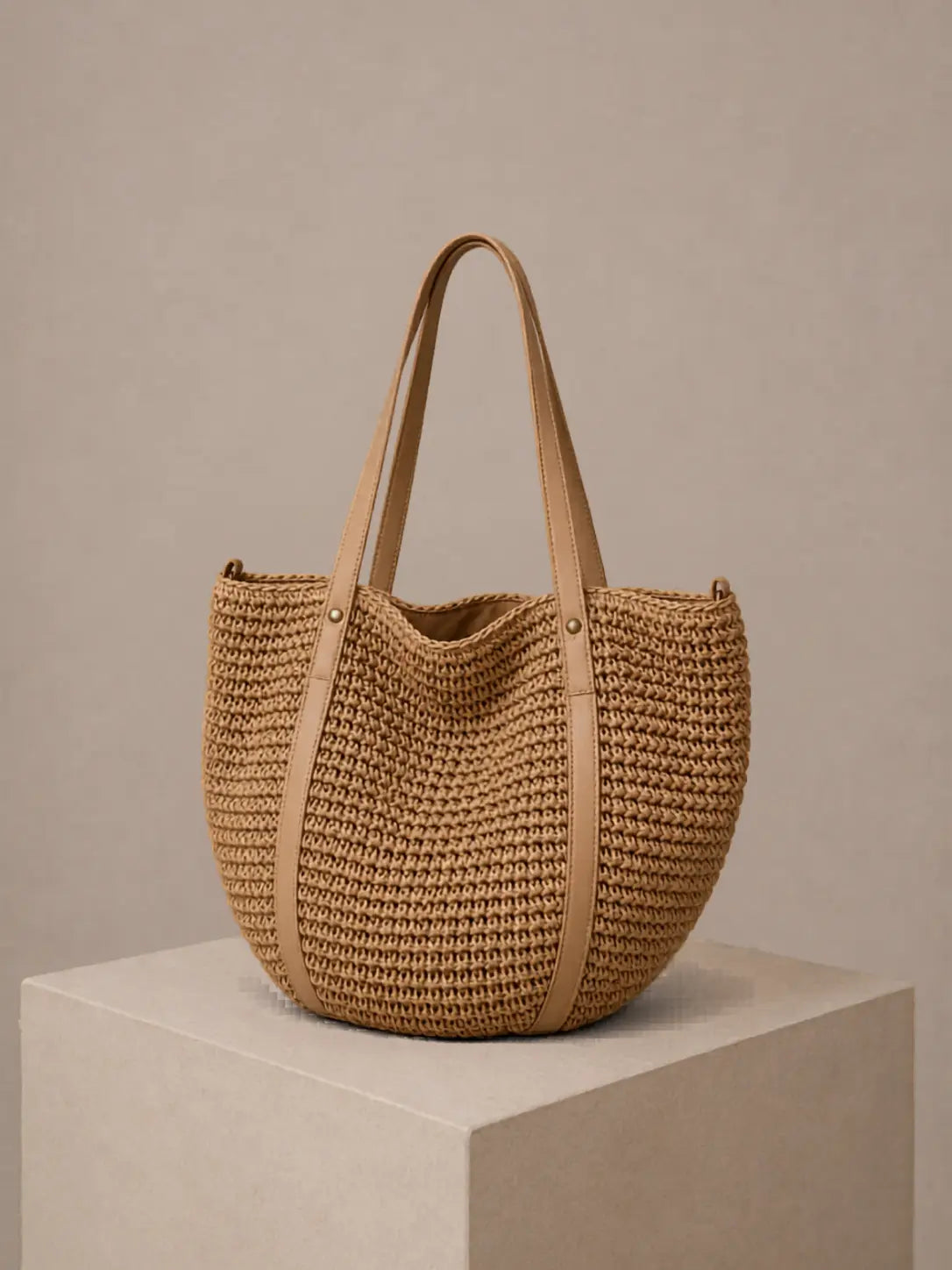 Woven Straw Tote Bag