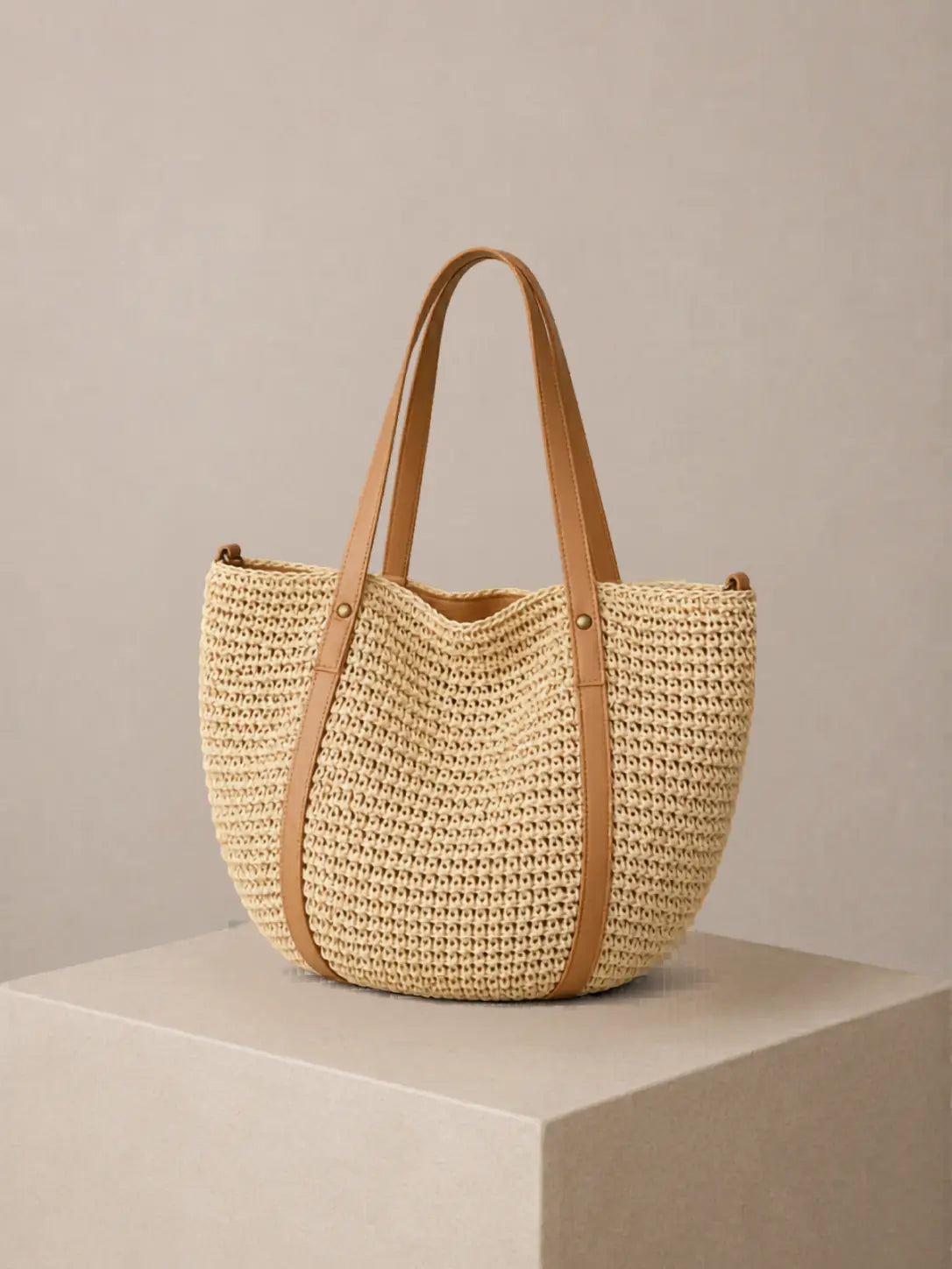 Woven Straw Tote Bag