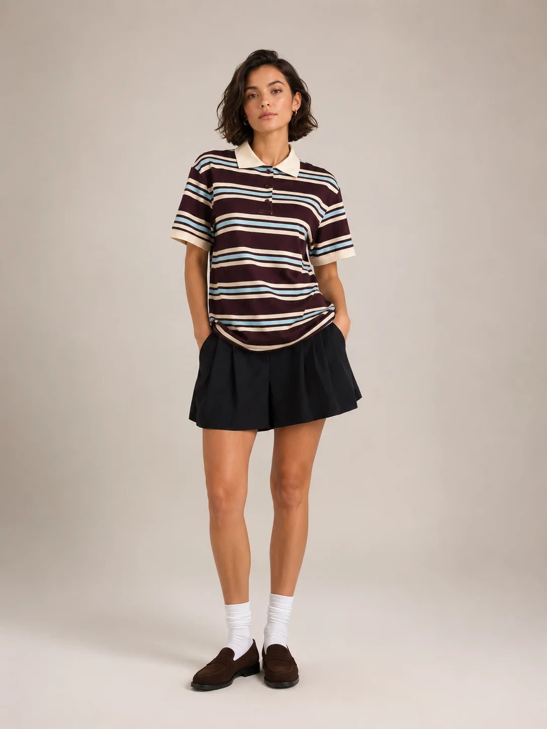 Women's Striped Polo Shirt