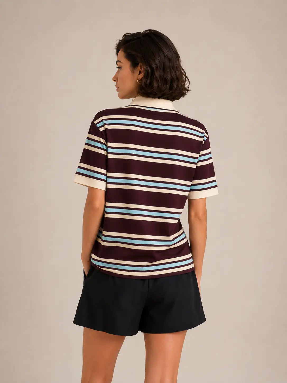 Women's Striped Polo Shirt