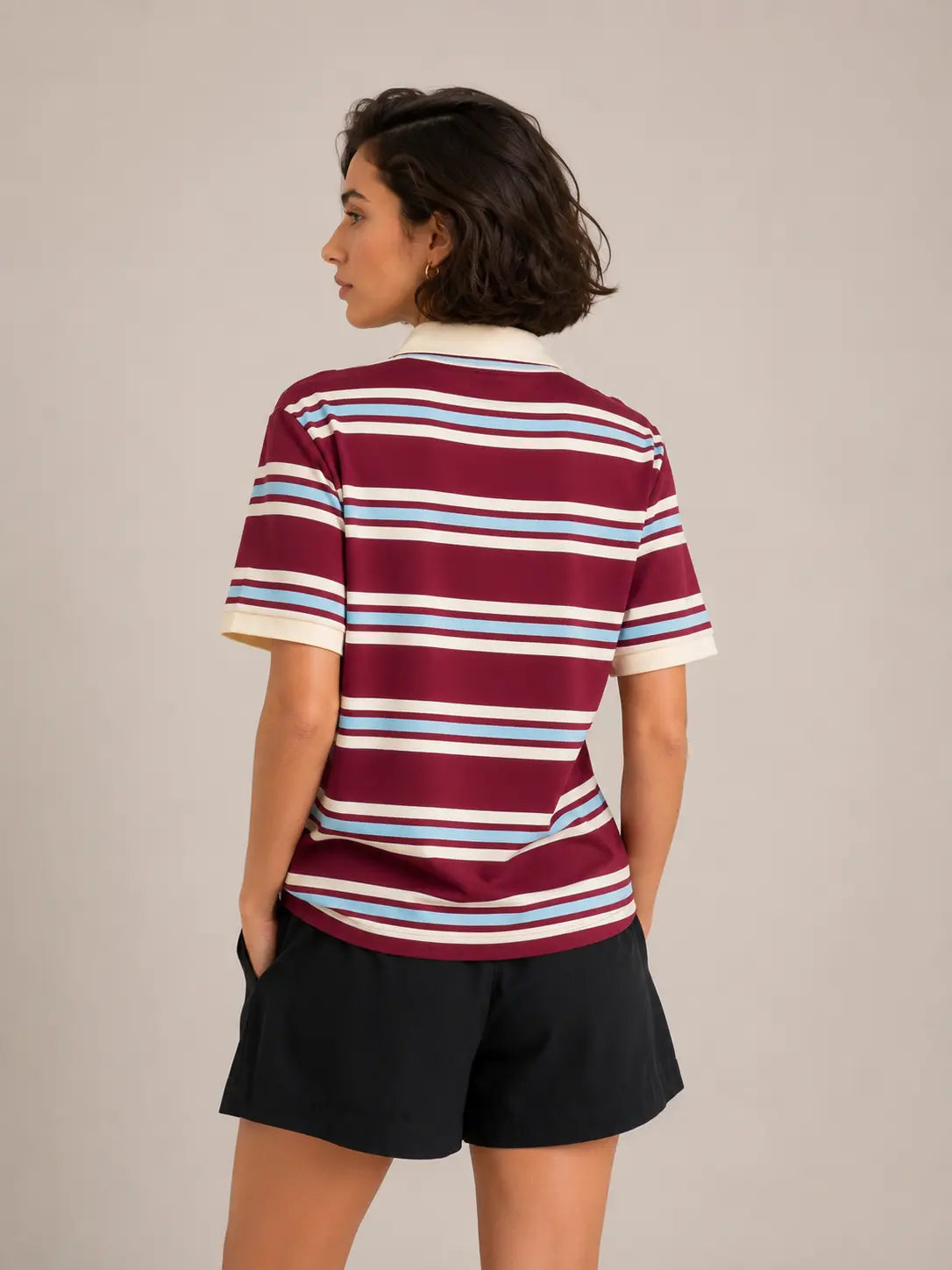 Women's Striped Polo Shirt