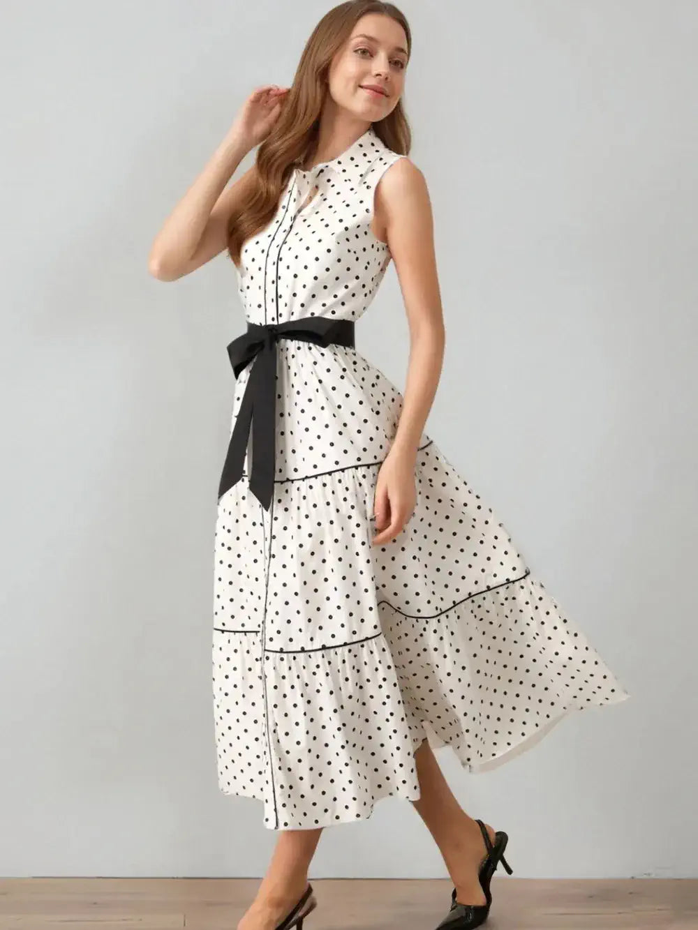 White And Black Polka Dot Dress