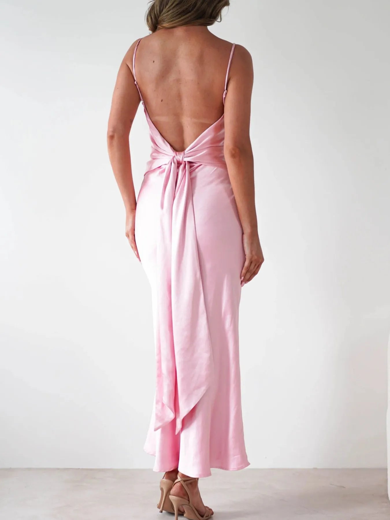 Satin Backless Maxi Dress