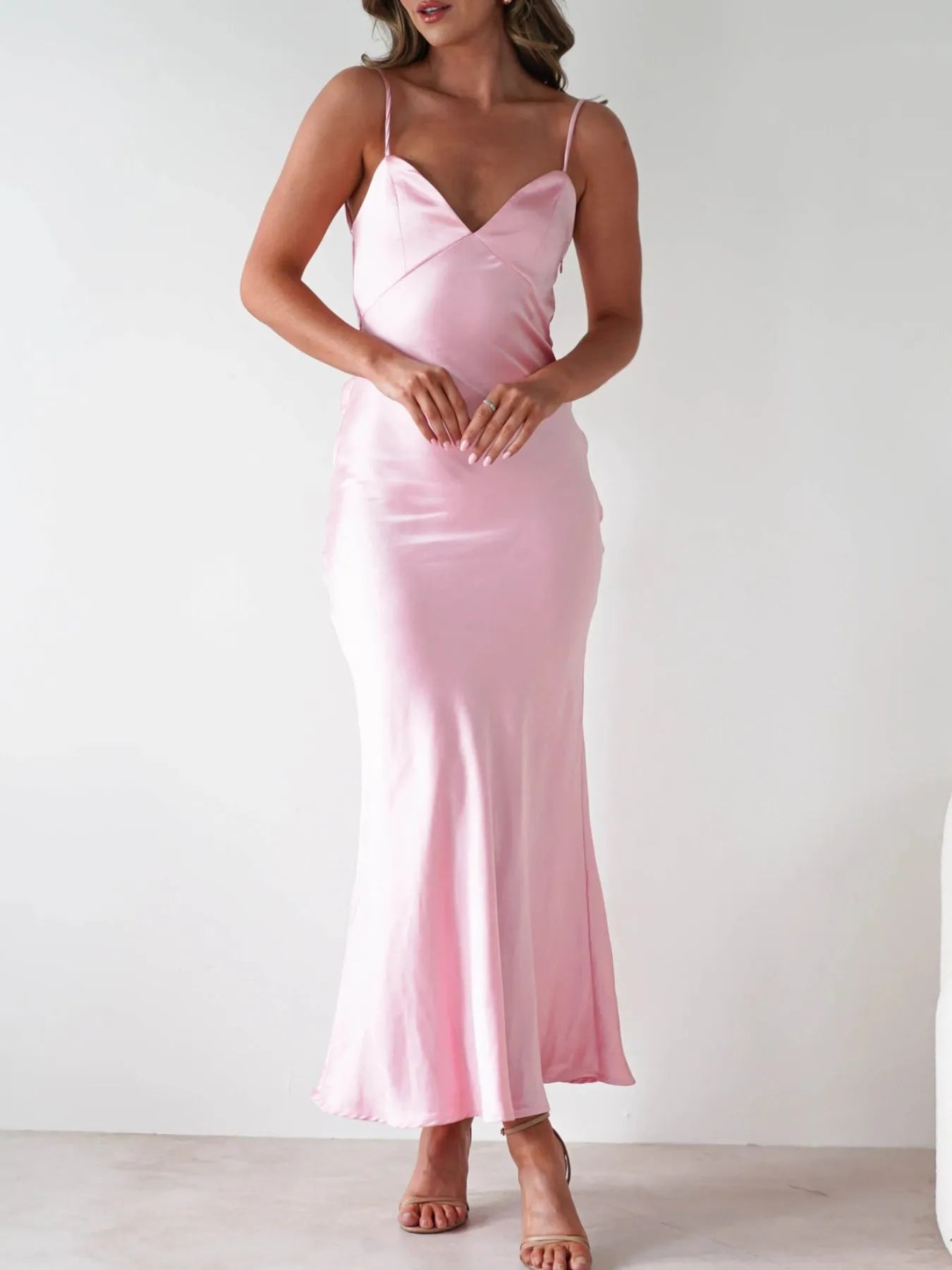 Satin Backless Maxi Dress