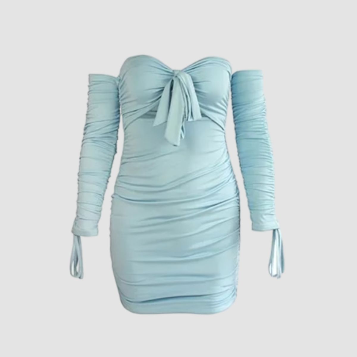 bodycon off shoulder light blue
