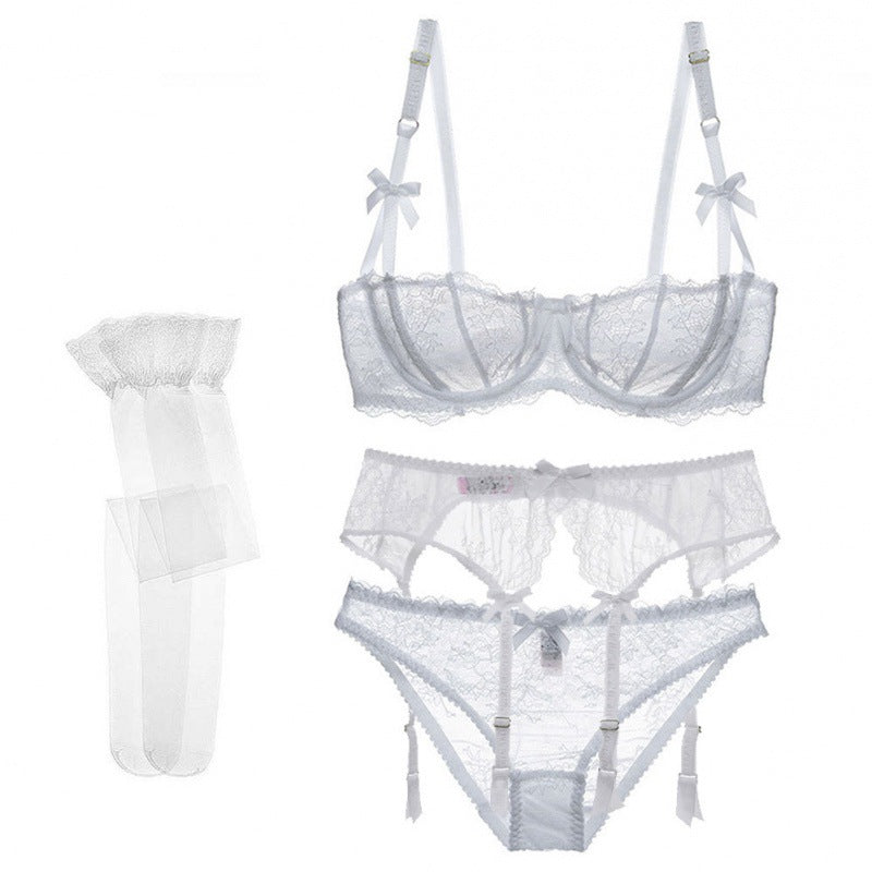 bow lingerie set White