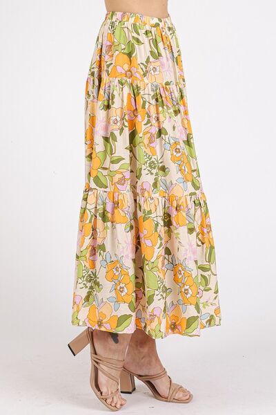 flower summer midi skirt