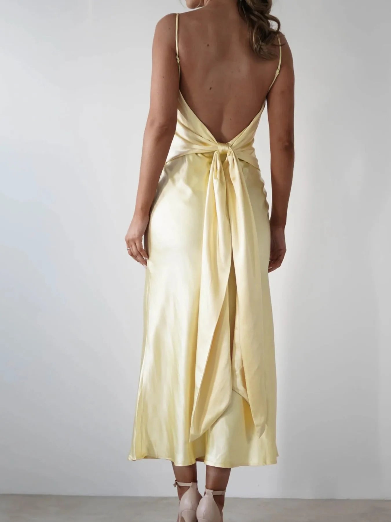Satin Backless Maxi Dress