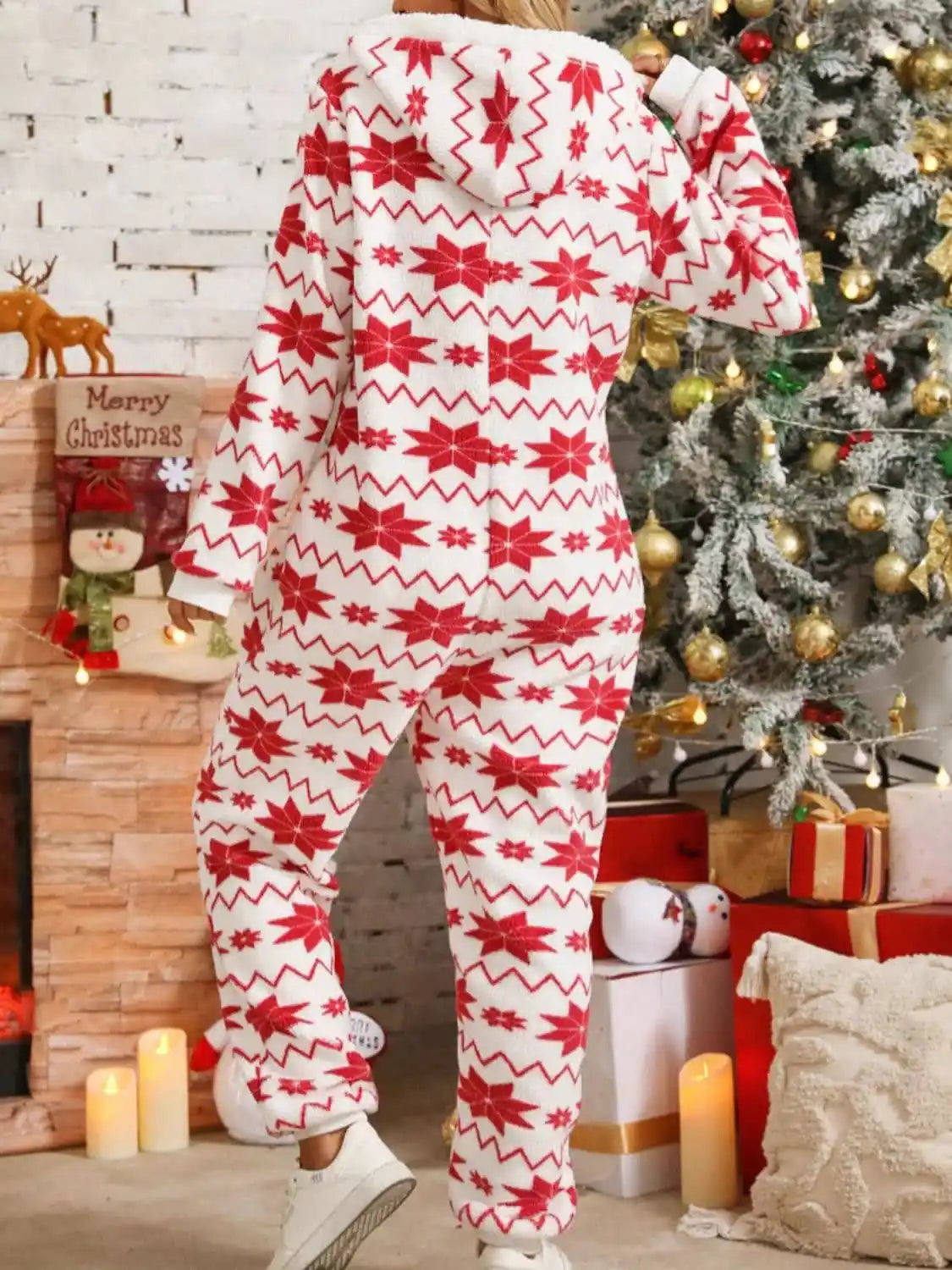 christmas pajama onesie womens