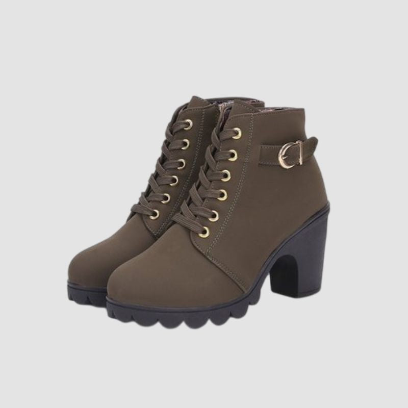 chunky ankle booties Olive