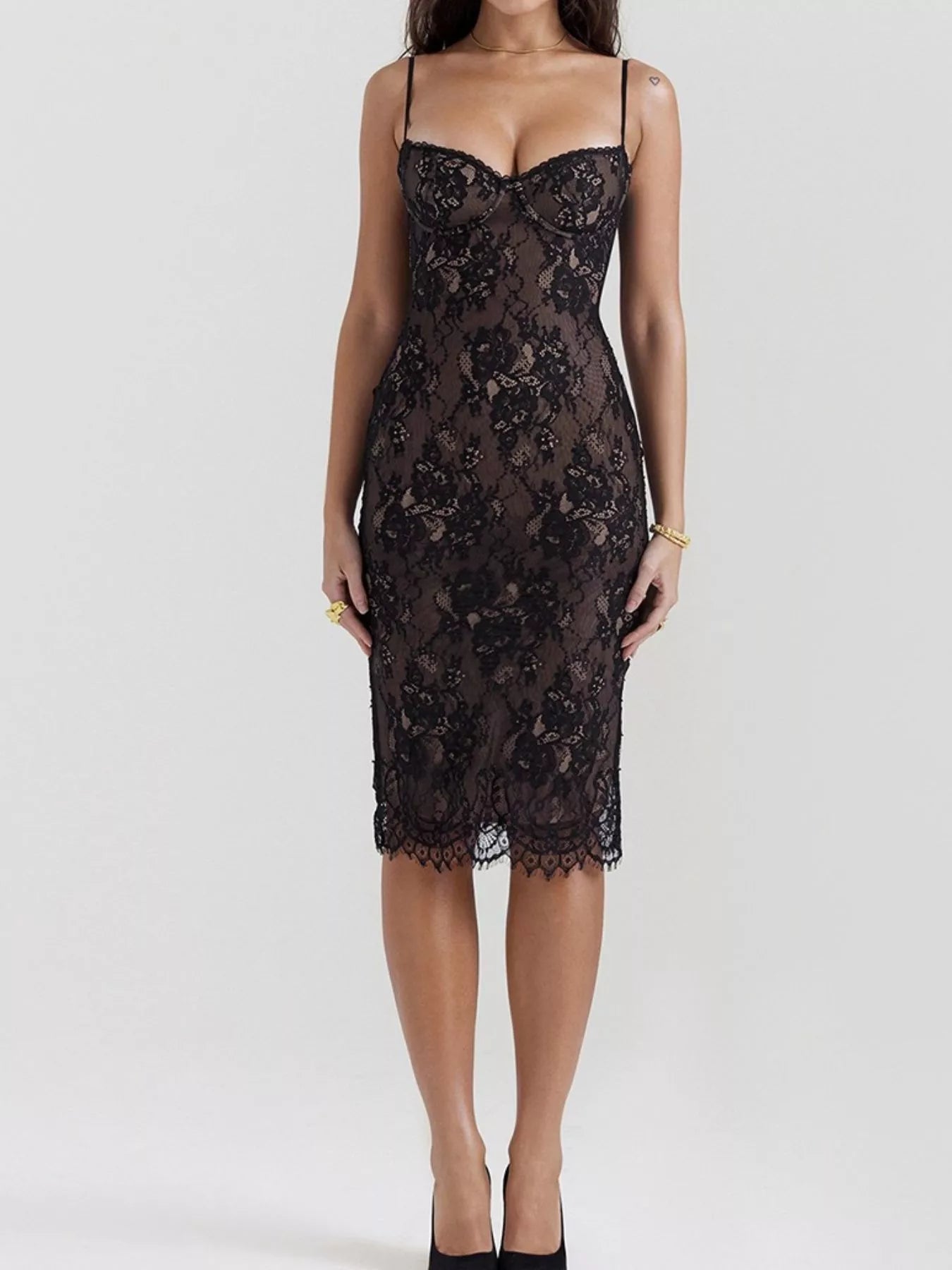 Midi Bodycon Lace Dress