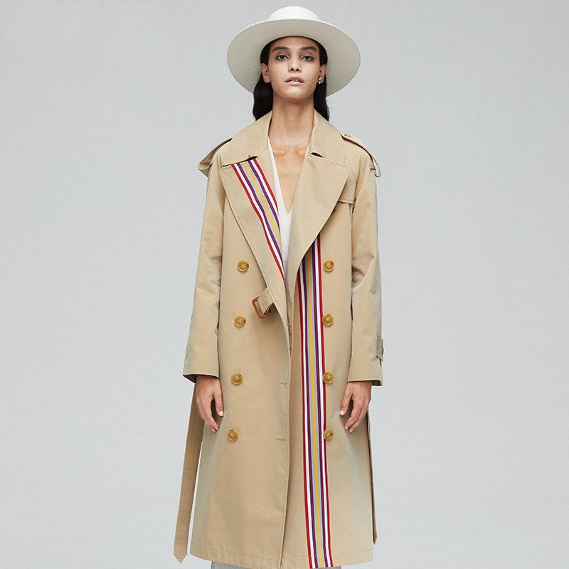 double breasted women's trench coat