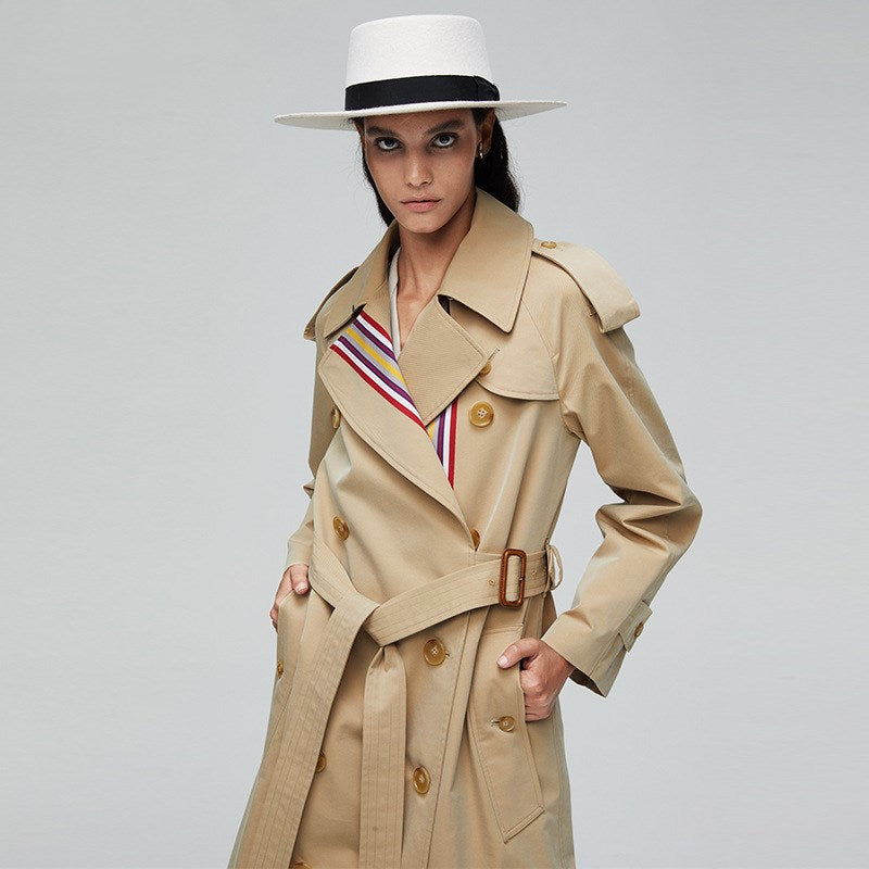 double breasted women's trench coat