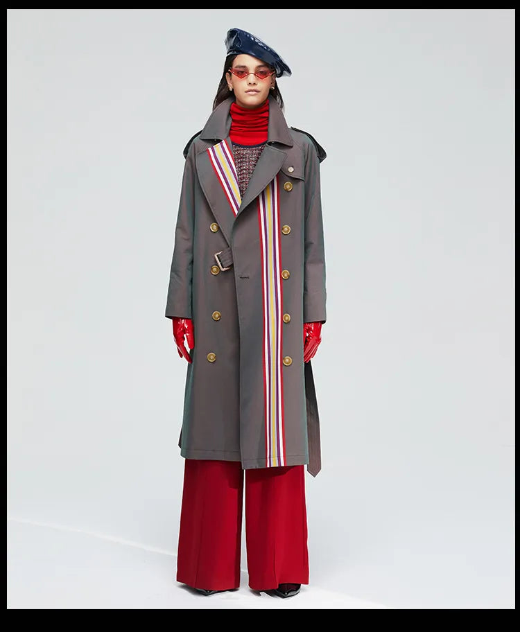 double breasted women's trench coat