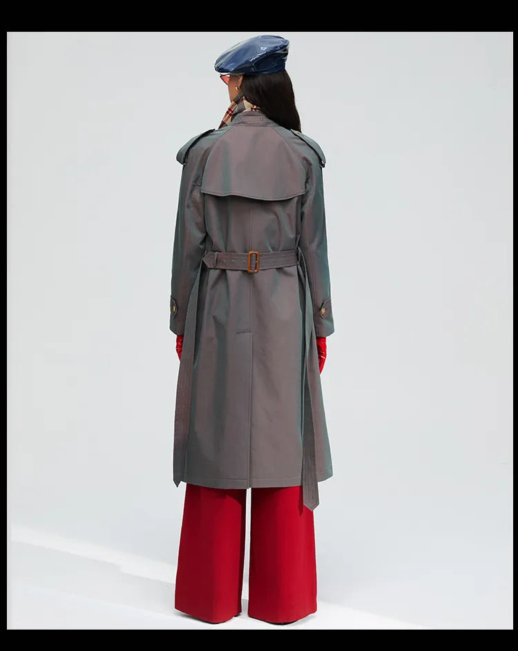 double breasted women's trench coat